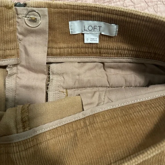 Ann Taylor LOFT Corduroy Mini Skirt Copper-Brown Women's Size 0 - Picture 4 of 6